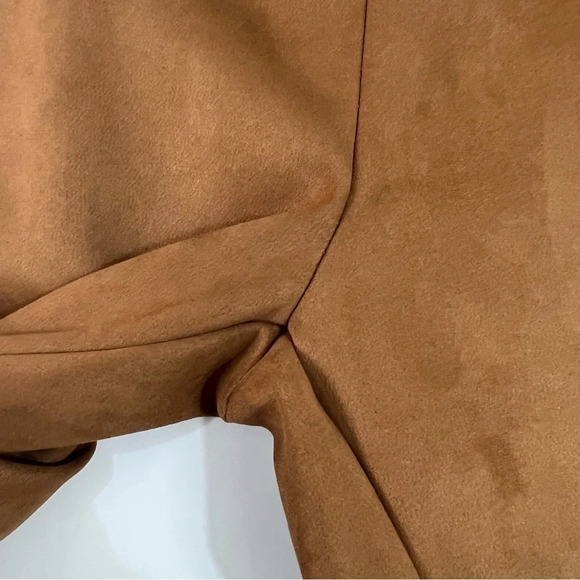 Double Take Vintage Chestnut Brown Leggings Suede Feel Elastic Waistband Skinny - Picture 7 of 7